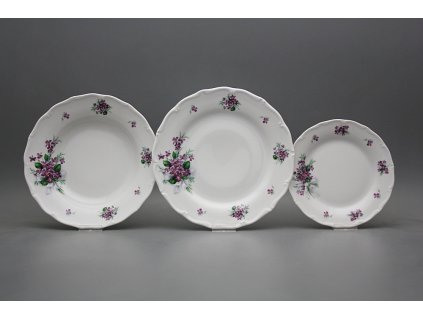 Talířová souprava Verona Viola s mašlí 24dílná KBB č. 1