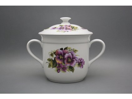 Hrnek český s 2 uchy a víkem bez výřezu Macešky BB č. 1