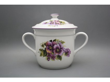 Hrnek český s 2 uchy a víkem bez výřezu Macešky FL č. 1