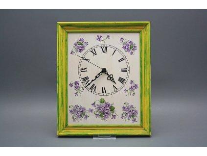 Nástěnné hodiny 25x30cm Fialky cZM č. 1