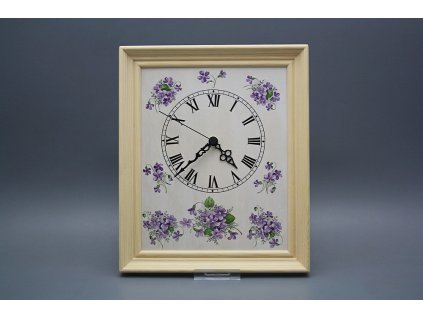 Nástěnné hodiny 25x30cm Fialky cPB č. 1
