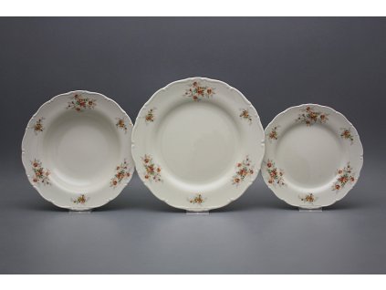 Talířová souprava Ofélie IVORY Čajové růžičky S/M 36dílná ABB č. 1