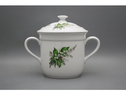 Hrnek český s 2 uchy a víkem bez výřezu Konvalinky BB č. 1