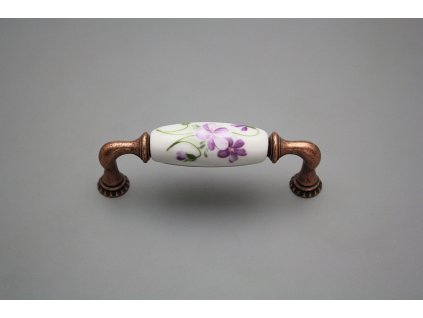 Rustikální úchytka Bohemia 96mm Fialky V4 CU č. 1