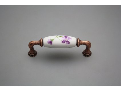 Rustikální úchytka Bohemia 96mm Fialky V5 CU č. 1