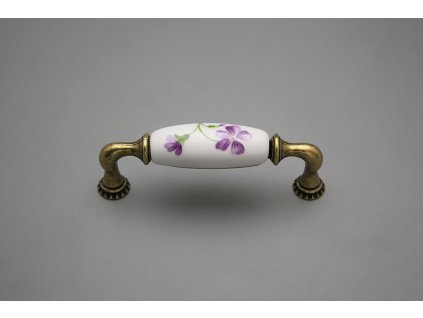 Rustikální úchytka Bohemia 96mm Fialky V5 č. 1