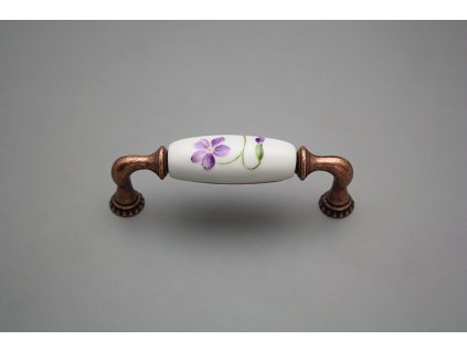 Rustikální úchytka Bohemia 96mm Fialky V7 CU č. 1