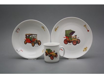 Dětská jídelní souprava Autíčka RŮZNÉ MOTIVY č. 1