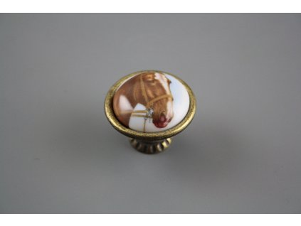 Rustikální úchytka Bohemia 40mm Koně č. 1