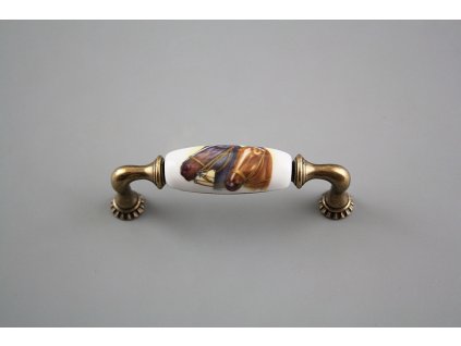 Rustikální úchytka Bohemia 96mm Koně č. 1