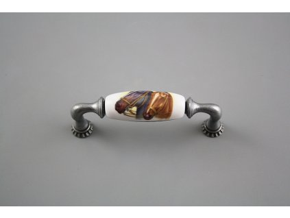 Rustikální úchytka Bohemia 96mm Koně FV č. 1