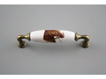 Rustikální úchytka Bohemia 128mm Koně č. 1