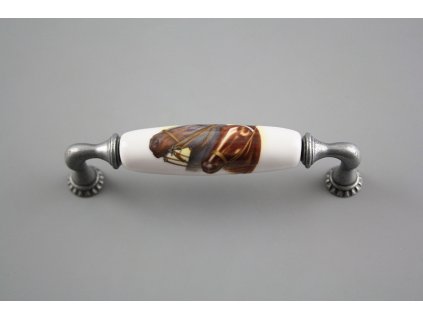 Rustikální úchytka Bohemia 128mm Koně FV č. 1