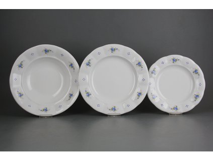 Talířová souprava Benedikt Světlemodré růžičky 18dílná A4T ABB č. 1