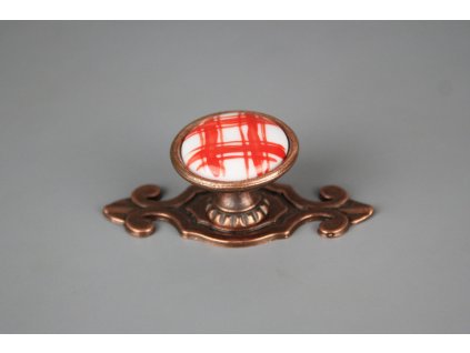 KNOMAR RUSTIKÁLNÍ ÚCHYTKA 35CM S ROZETOU KANAFAS ČERVENÝ CU