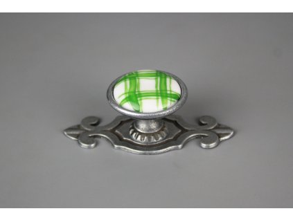 KNOMAR RUSTIKÁLNÍ ÚCHYTKA 35CM S ROZETOU KANAFAS ZELENÝ FV