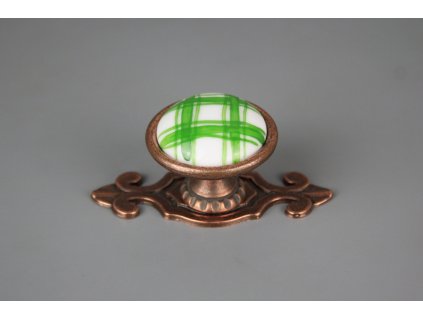 KNOVER RUSTIKÁLNÍ ÚCHYTKA 40CM S ROZETOU KANAFAS ZELENÝ CU