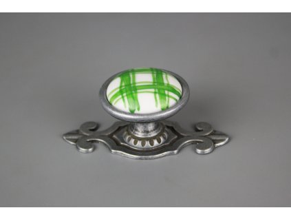 KNOVER RUSTIKÁLNÍ ÚCHYTKA 40CM S ROZETOU KANAFAS ZELENÝ FV