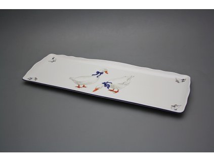 Podnos čtyřhranný 45cm Rokoko Husy ML č. 1