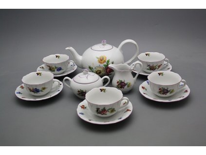 Čajová souprava Rokoko Kytice 15dílná FL č. 1