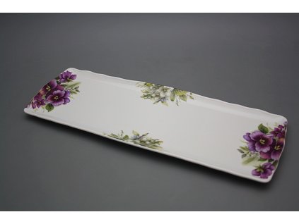 Podnos čtyřhranný 45cm Rokoko Macešky BB č. 1