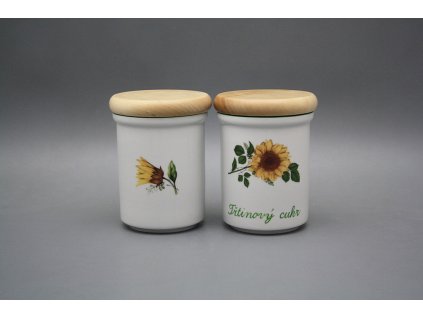 Dóza s dřevěným uzávěrem B - střední Slunečnice ZL č. 1