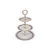Etažér třípatrový Verona Vánoční Cesmína KCL (Barva Stříbrný)