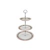 Etažér třípatrový Verona Vánoční Cesmína KCL (Barva Stříbrný)