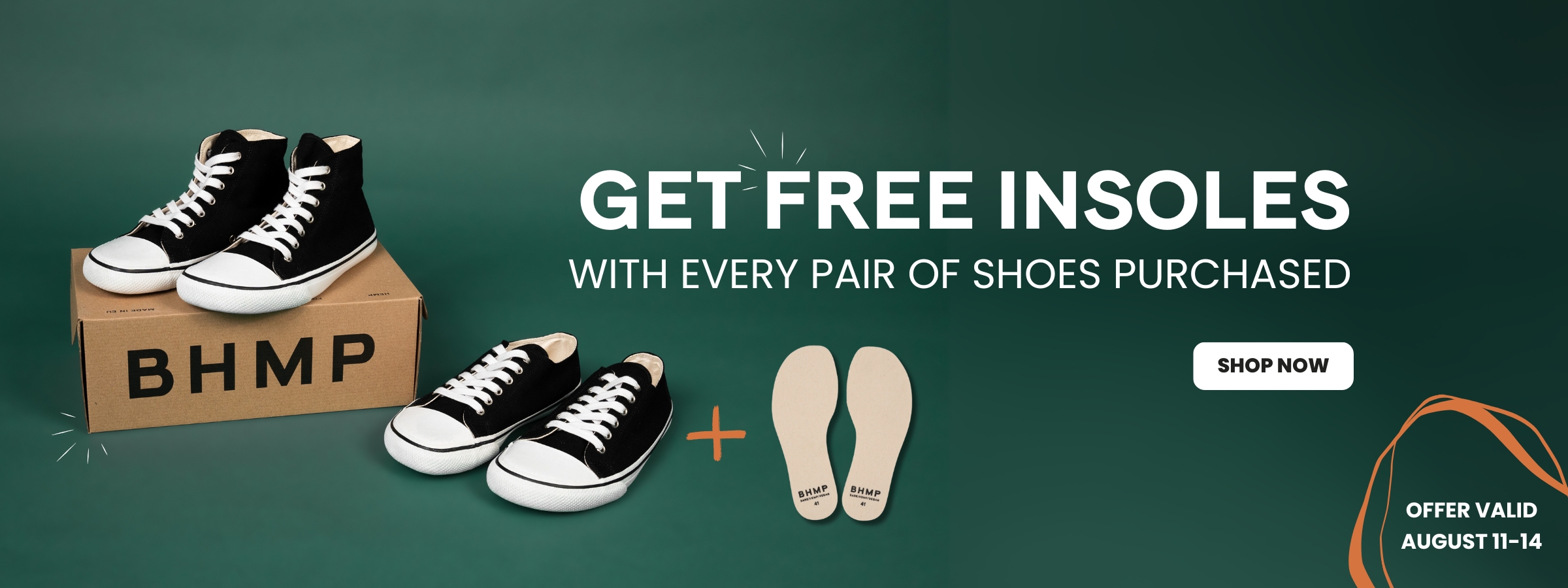 Free insoles with every pair (desktop)