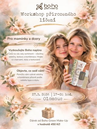Máme tady další workshop přirozeného líčení. 🌸 Tentokrát bude pro maminky a dcery. 👧🏻 Hledáte šetrnou kosmetiku pro Vaši...