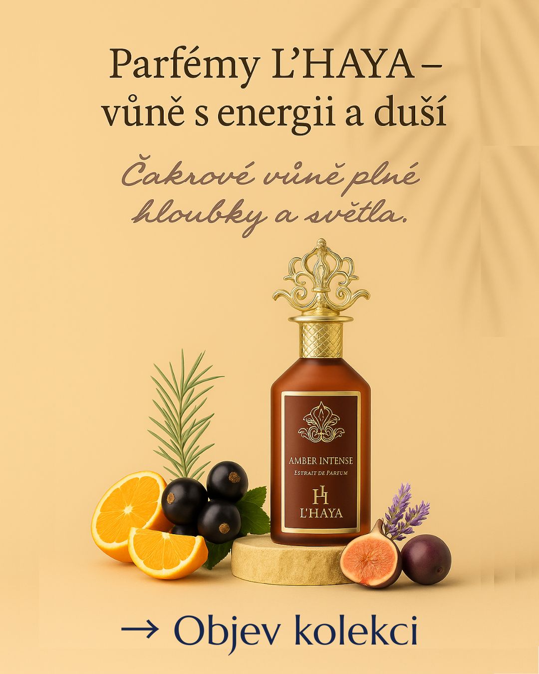 Parfém Lhaya flakon a ingredience - čakrové vůně BohoMánie