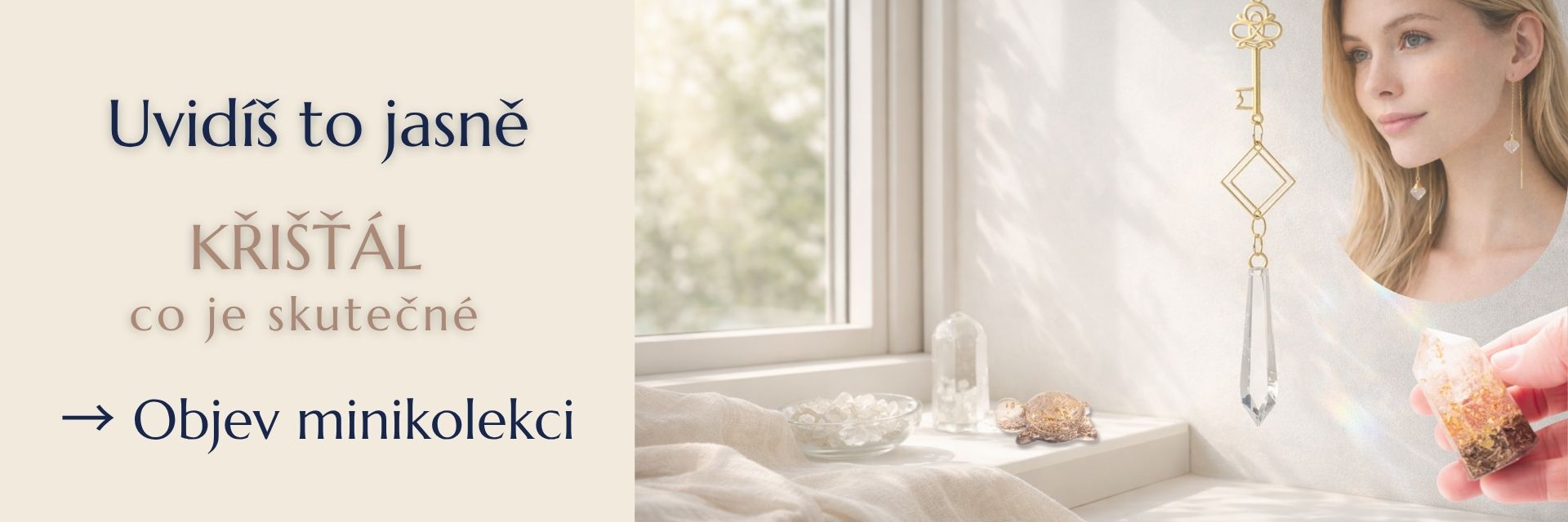 Ručně tvořený lapač slunce a orgonitová pyramida na jarním okně | BohoManie