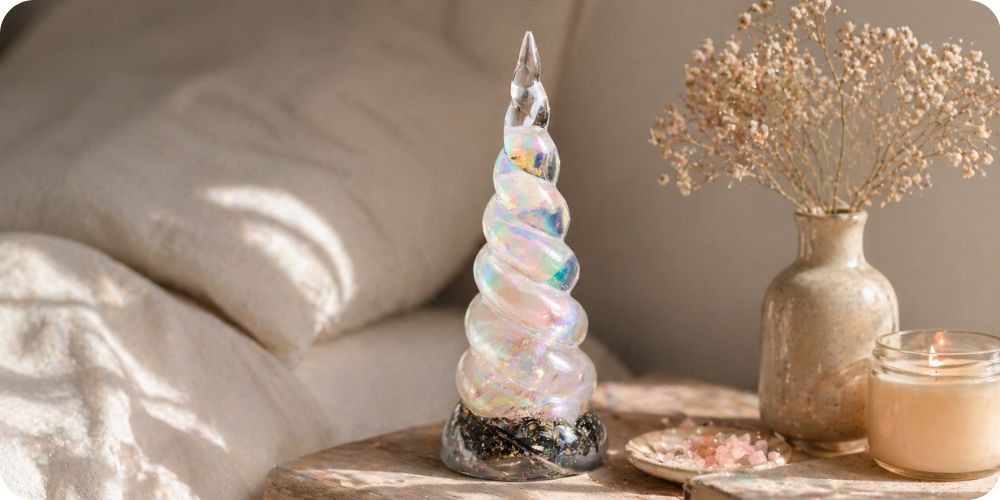 Orgonit roh jednorožce s růženínem