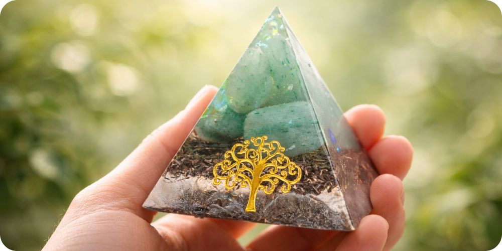 Orgonit pyramida s aventurínem
