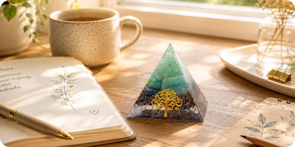 Orgonit pyramida s aventurínem