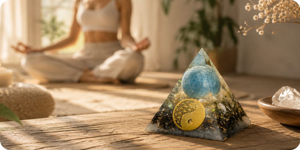 Orgonit pyramida s citrínem