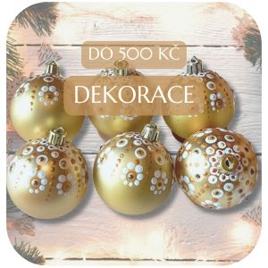 Dekorace do 500 Kč – zlaté ručně malované vánoční ozdoby