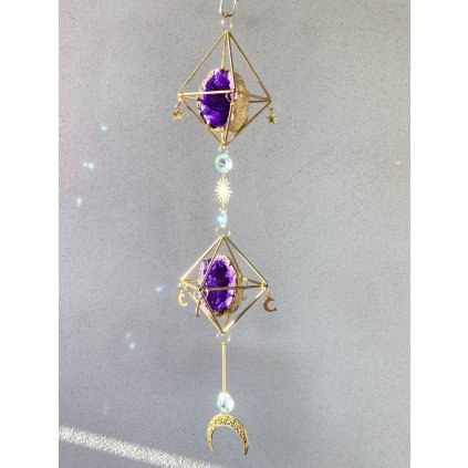 KŘIŠŤÁLOVÁ KOMNATA 1 * krystalový zářič * křišťál geody, suncatcher, lapač slunce, lapač slnka
