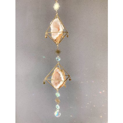 KŘIŠŤÁLOVÁ KOMNATA 2 * krystalový zářič * křišťál geody, suncatcher, lapač slunce, lapač slnka