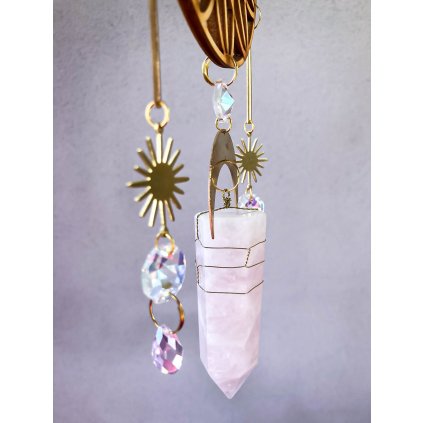 KŘIŠŤÁLOVÝ DÉŠŤ 1 * krystalový zářič * křišťál aqua aura, suncatcher, lapač slunce, lapač slnka