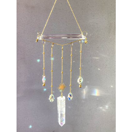 KŘIŠŤÁLOVÝ DÉŠŤ 2 * krystalový zářič * křišťál aqua aura, suncatcher, lapač slunce, lapač slnka