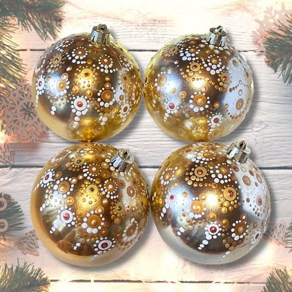 BohoManie boho banky s mandalami vanocni ozdoby sada c 46 zlaté velké