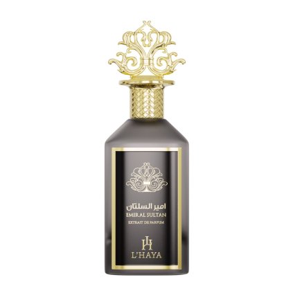 emir al sultan oud extrait de parfum by l haya flakon na bilem pozadi