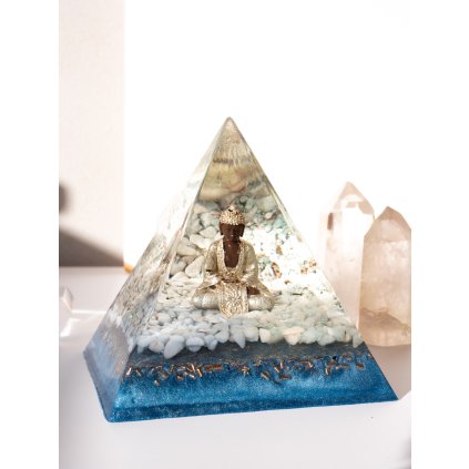Bohomanie buddha xxl orgonit pyramida s larimarem5