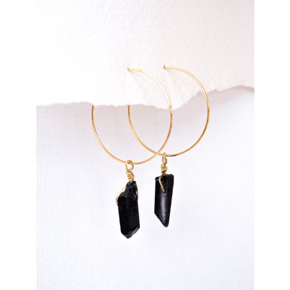 kruhove nausnice kristal cerny