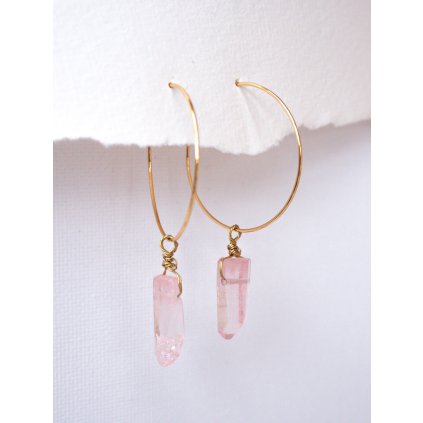 kruhove nausnice kristal ruzovy