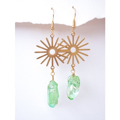 BohoManie nausnice slunce kristal