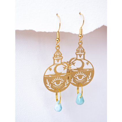 BohoManie nausnice elixir klidu larimar1