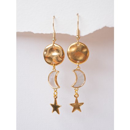 BohoManie nausnice vesmir perlet