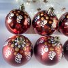 Boho vánoční ozdoby, vánoční baňky s mandalami, ručně malované vánoční ozdoby na stromeček, baňka s mandalou, měděné baňky.
